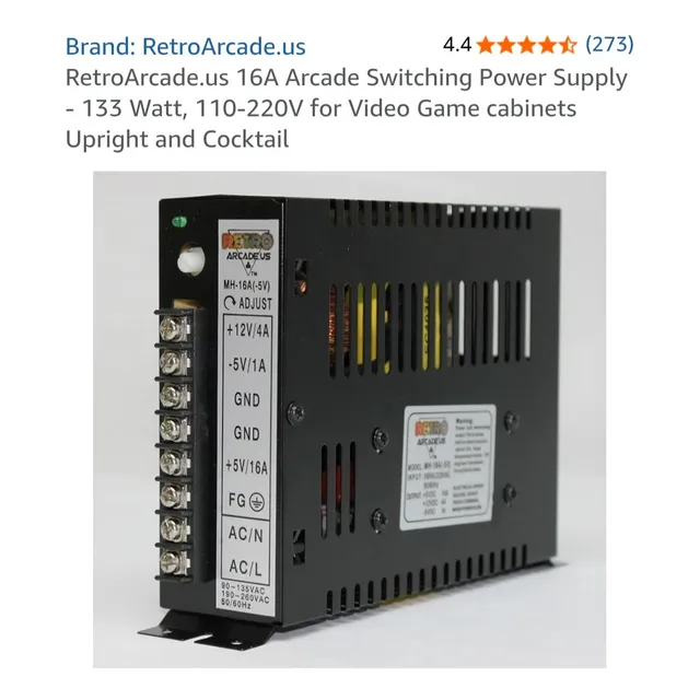 Fuente De Alimentación Mh-16a Para Máquinas Arcade Jamma
