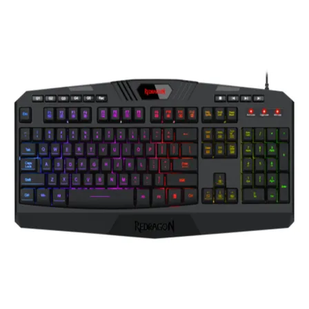 Teclado gamer Redragon Harpe Pro K503A RGB QWERTY español color negro con luz RGB