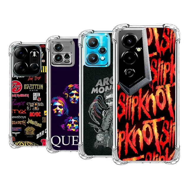 Forro Antigolpe Bandas De Rock Realme Motorola iPhone Honor