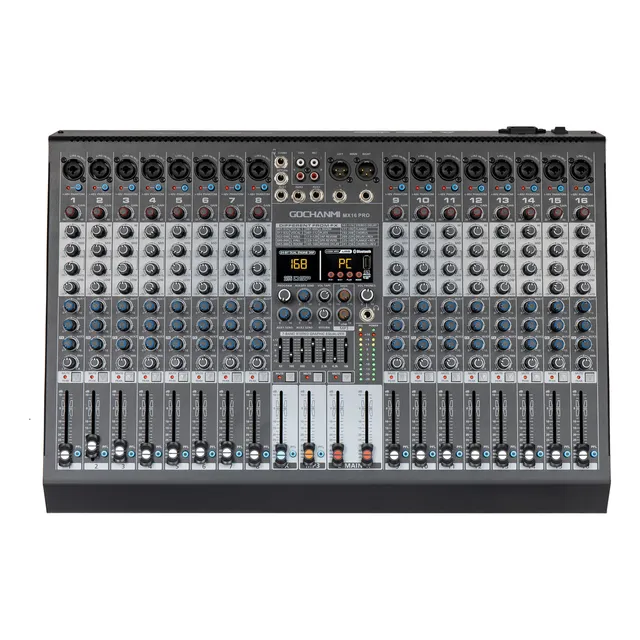 Mezcladora Gochanmi Mx16pro Audio Mixer De 16 Canales 99 Dsp