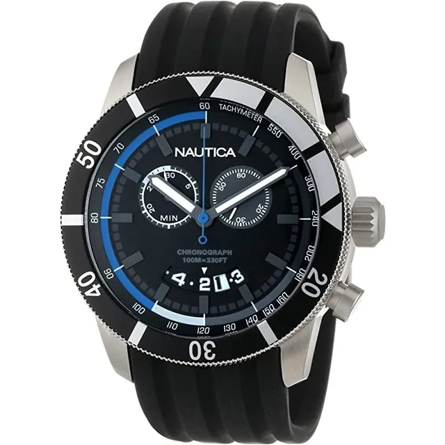 Nautica Men's N17583g Nsr 08 Chronograph Reloj Black Dial