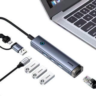 Adaptador Hub Baseus Multifuncional Usb-c + Rj45 Ethernet Adaptador Hub Baseus Multifuncional Usb-c + Rj45 Ethernet