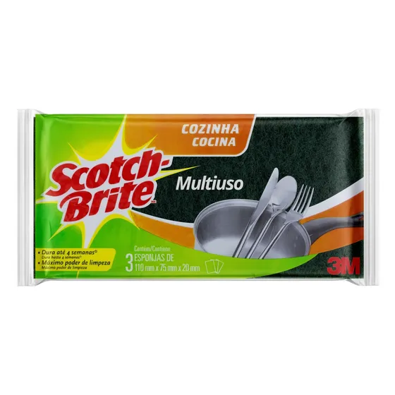 Esponjas de cocina sintéticas multiusos Scotch-Brite, paquete de 3