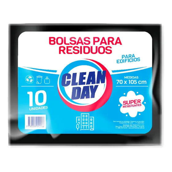 Bolsa Residuos Edificio 70x105 Clean Day 10 Un