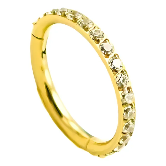 Piercing Septum 8mm Oreja Chapado En Oro Titanio Astm F136 Color Dorado