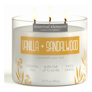 Essential Elements By Candle-lite Scented Candles, Vanilla & Essential Elements By Candle-lite Scented Candles, Vanilla &