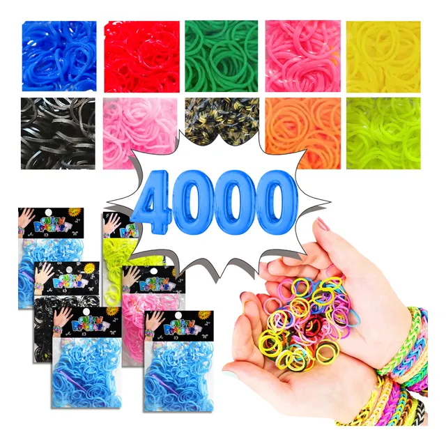 4000 Elásticos Loom Bands Pulseiras Colares Artesanato