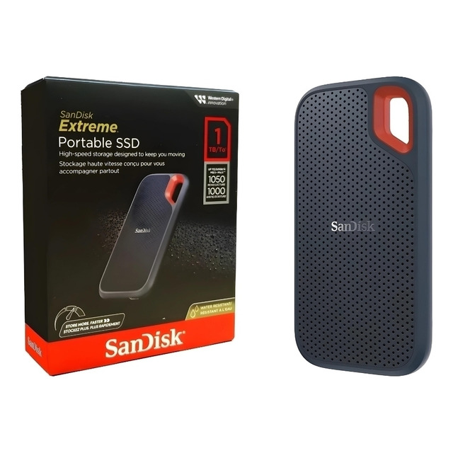 Ssd Externo Disco Sólido Externo Sandisk Extreme Sdssde61-1t00-g25 1050 Mb/s , 1tb Preto Ssd Externo Disco Sólido Externo Sandisk Extreme Sdssde61-1t00-g25 1050 Mb/s , 1tb Preto