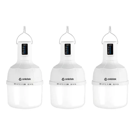 Kit3 Lâmpada De Led Recarregável Usb Acampamento Pesca Bulbo Branco-3pcs 127/220v