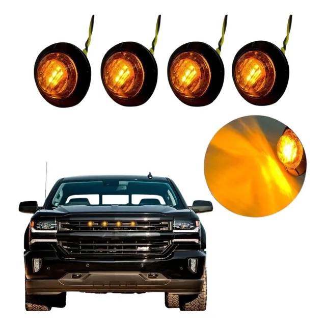 Kit 4 Led Grade Luz Âmbar Caminhonete Strada F250 Ranger S10