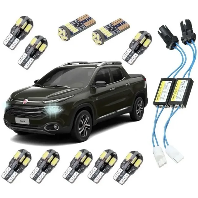 Kit Led Fiat Toro 5000k Sem Erro Lampadas Internas Placa