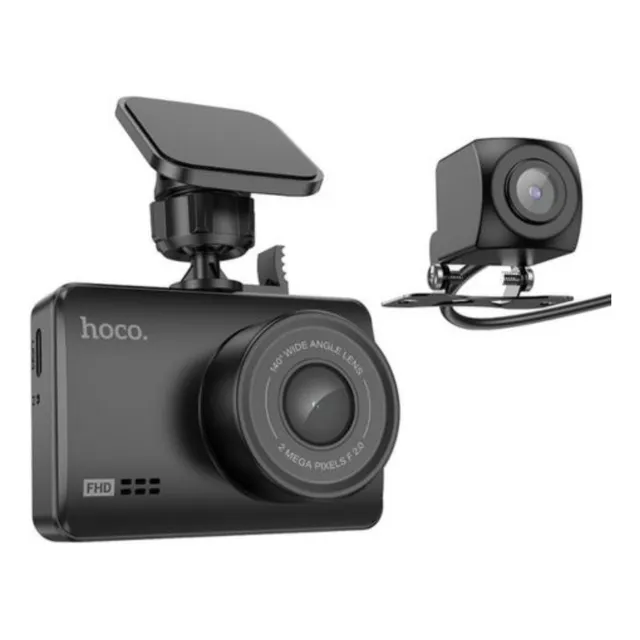 Hoco Dv3 Dashcam Videocamara C/display P/auto Doble Canal Bk Color Negro