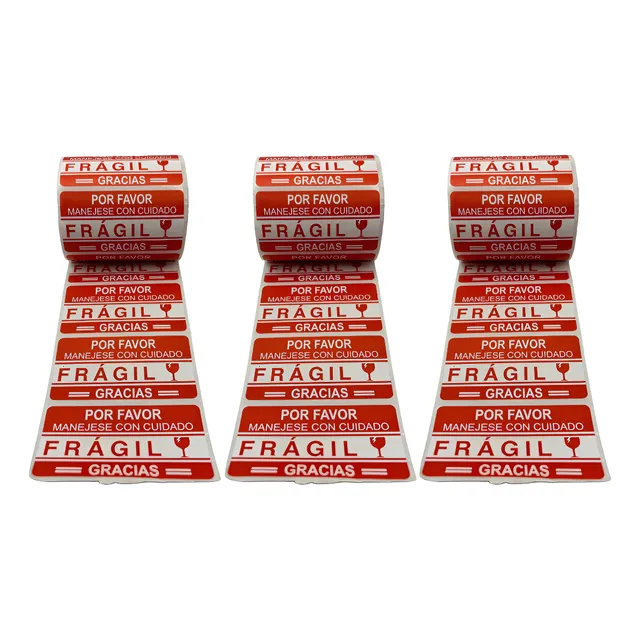 1500 Etiquetas Fragil 75x40mm Para Envio Paquete Delicada