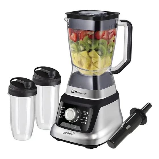 Licuadora Koblenz LKM-9610 Pro de 2 L con Motor Reversible, 1400 W y 2 Vasos Portátiles