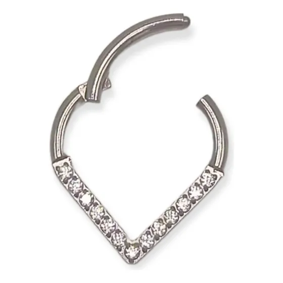 Piercing Septum Tragus F136 G23 Titanio Lagrima Zircon