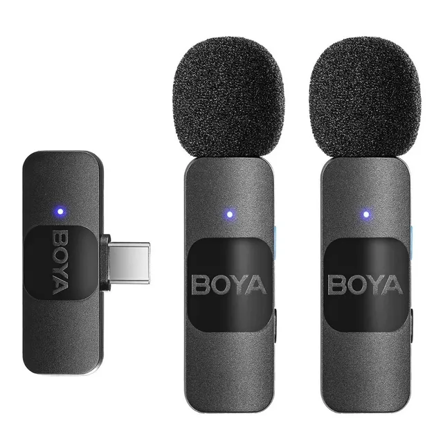Micrófonos Boya By-v20 Dual Omnidireccionales Para Android Conexión Usb C Inalámbricos Lavalier Profesionales Entrevistas Vlogs Streaming Videoconferencias Podcast Youtube Twitch Facebook