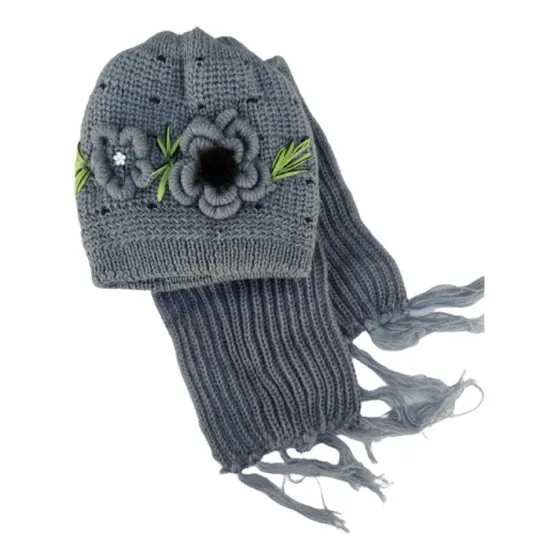 Set O Juego De Bufanda Y Gorro Bordado Para Dama