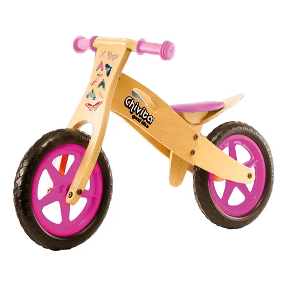 Chivita Original Rosa Bici Para Niños De Madera Sin Pedales