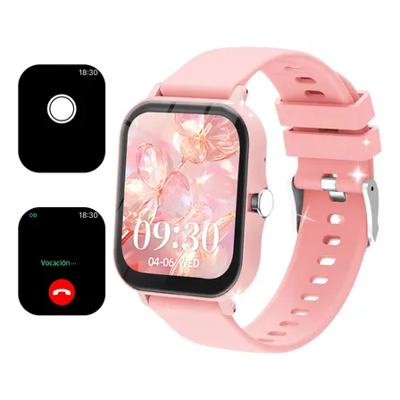Reloj Inteligente Unisex Con Llamadas Bluetooth Rosa