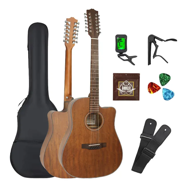 Guitarra Acustica Docerola 42 Nogal 12 Cuerdas Accesorios