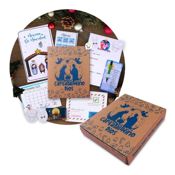 Kit Carta Al Niño Dios Caja Ritual Lista Deseos Navidad Kcnd