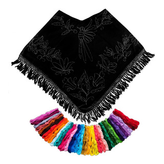 Kit Para Bordar Tenango: Capa Poncho Mañanita Chal, 40 Hilos Kit Para Bordar Tenango: Capa Poncho Mañanita Chal, 40 Hilos