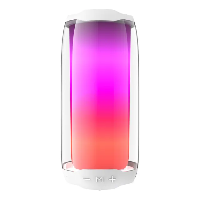 Parlante Bluetooth 5.1 TWS Pulse Pro Kbod Kb-bc45 Blanco 5V Tipo Cilindro Luz Led Rgb 360 Sonido 2.1