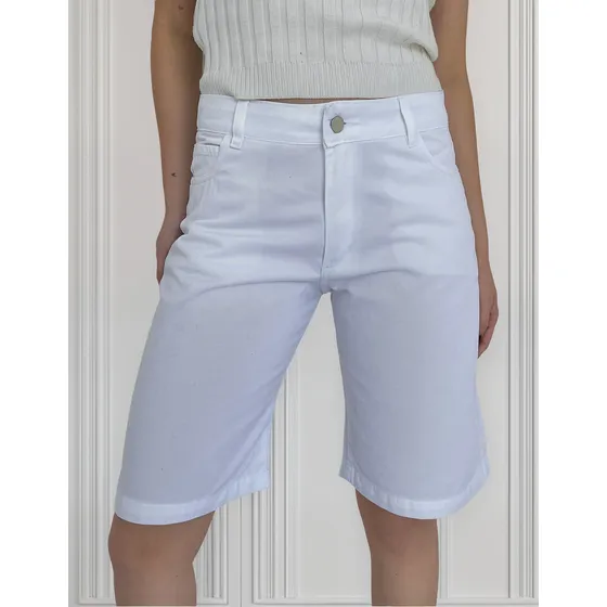 Bermuda Gabardina Lisa Varios Colores Mujer Marca Loca