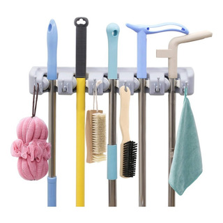 Colgador Organizador Porta Escobas Trapeadores 5 Espacios Colgador Organizador Porta Escobas Trapeadores 5 Espacios