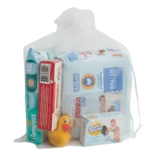 Kit Bebe Higiene Fraldas, Lenços Umedecido E Pomada Assadura Variada