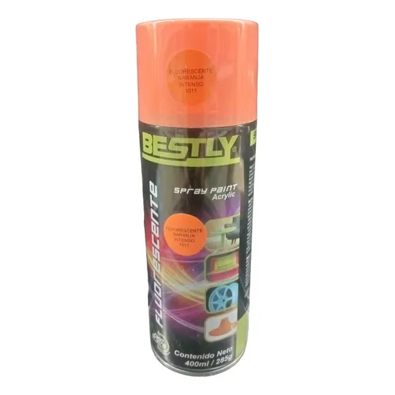 Pintura Acrilica Spray Bestly Naranja Intenso Fluorescente 