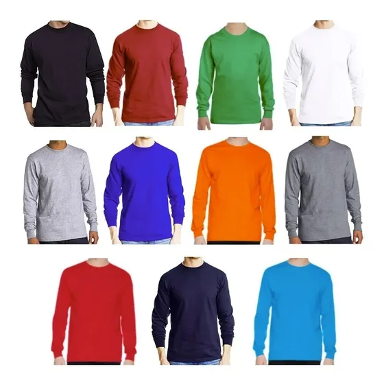 Camibusos Manga Larga Algodón Cuello Redondo Talla Xxl - 2xl