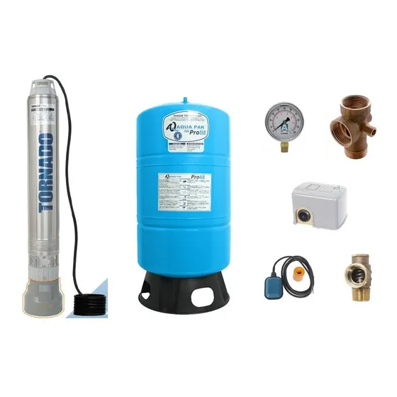 Bomba Sumergible Tornado 1.5hp 220v Tanque 45g Y Accesorios