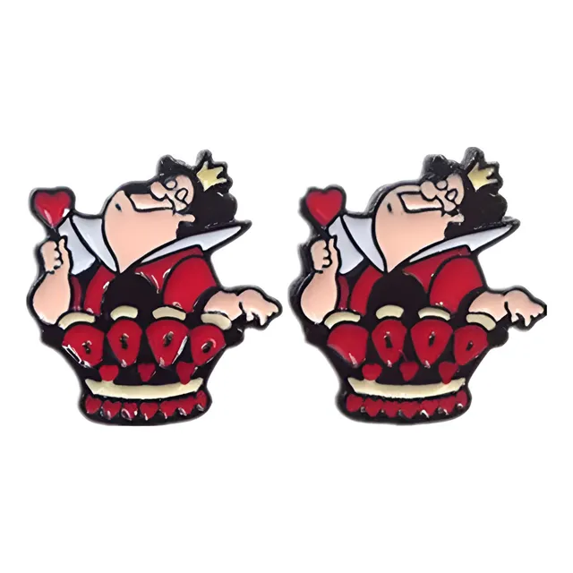 Aretes Alicia En El Pais De Las Maravillas Reyna Roja Rison