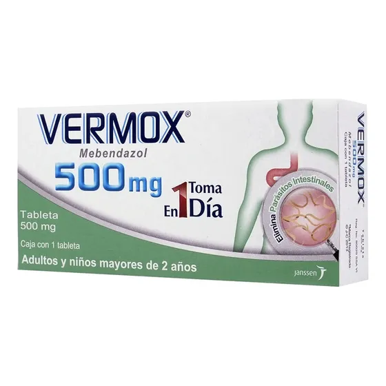 Vermox Tabletas 500 Mg, 1 Tableta