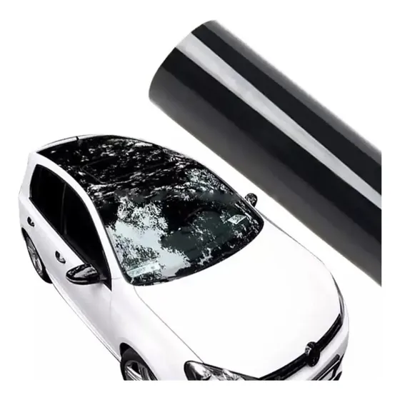 Vinilo Negro Brillo Techo Auto Simil Vidrio  (1,35m X 3m)