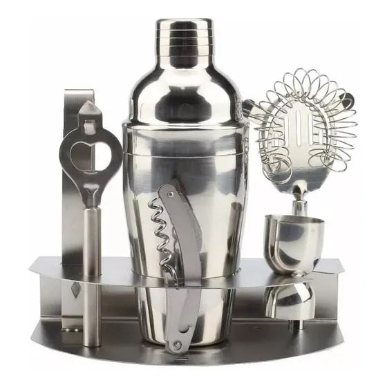Kit Bartender Accesorios Para Coctelería 7 Pzs Barman Acero