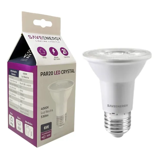Kit 03 Lâmpada Par20 Saveenergy Led 6w 4000k E27 Neutra