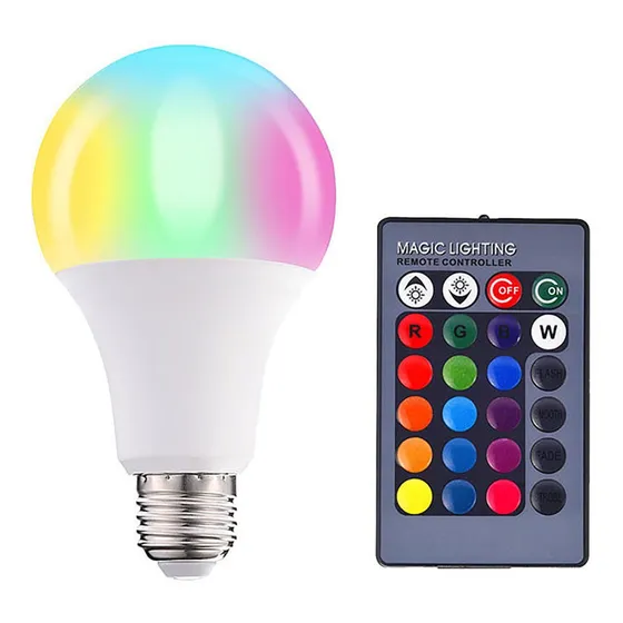 Lâmpada Led Rgb 16 Cores 10w 127/220V E27 Com Controle Remoto 127/220V