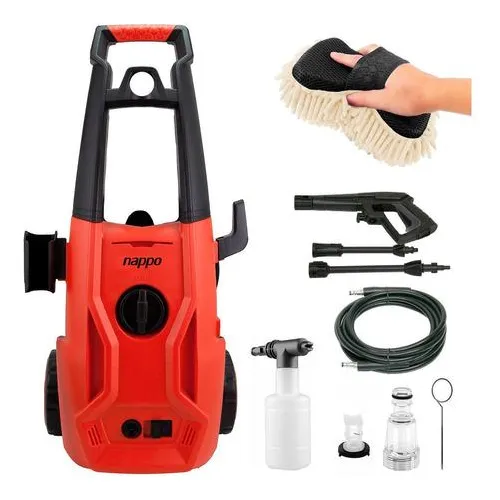Hidrolavadora Nappo 1800w 130bar 6.5l/min + Jabonera Color Rojo