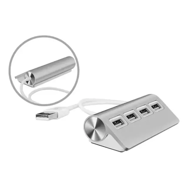Hub Usb De Aluminio De 4 Puertos Premium Con Cable Cuot