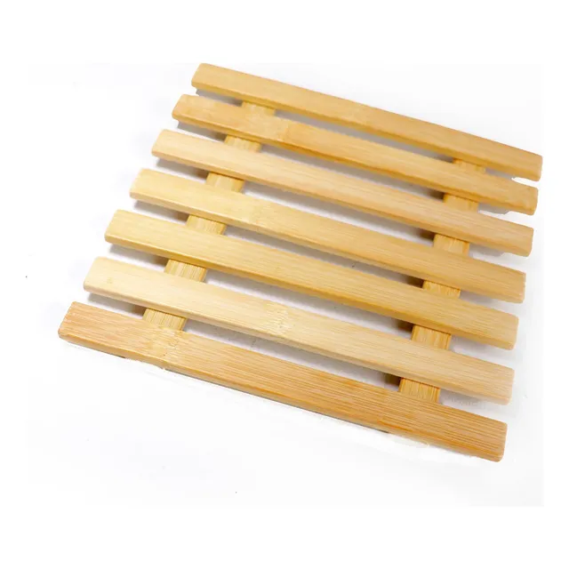 Apoya Platos De Madera Antideslizante De 17x17cm