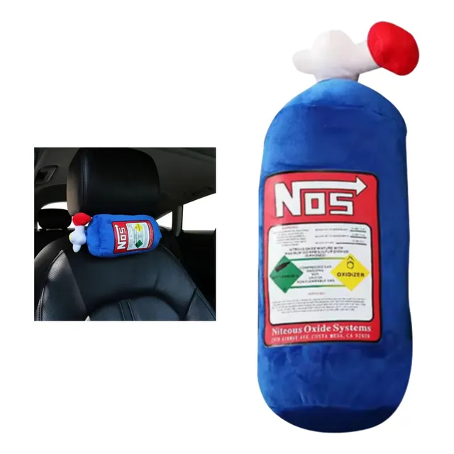 Cabecera Auto, Reposacabezas Peluche, Botella Nos, Nitro