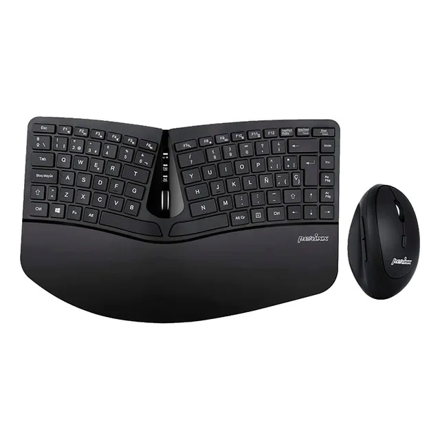 Combo Mouse Y Teclado Ergonómicos Inalámbricos Perixx 606 