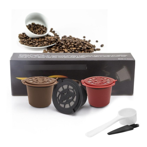 Cápsula Para Nespresso Reutilizable X 3 + Cuchara & Brocha