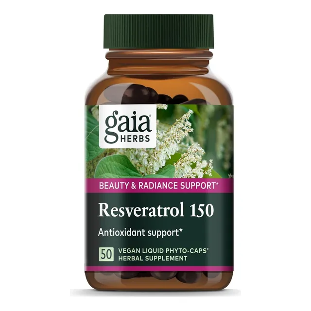Gaia Herbs Resveratrol Suplemento Antioxidante 50 Capsulas Sabor Sin Sabor