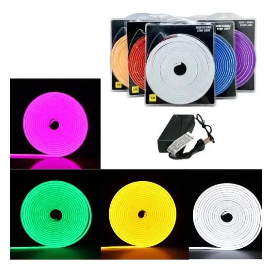 Cinta Neon 12v 5m. Transformador Incluido. Colores Varios