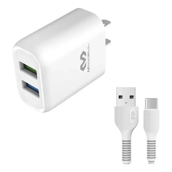 Miccell Cargador + Cable Usb A Tipo C , 1.0 Metros 2.4a