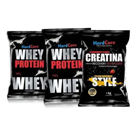 Proteínas Por 2 Kg + Creatina Por 1 Kg Hardcore Sabor Vainilla