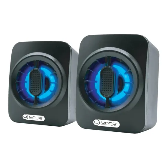 Cornetas Unno Tekno Techno Estereo Luz Led Para Computadora